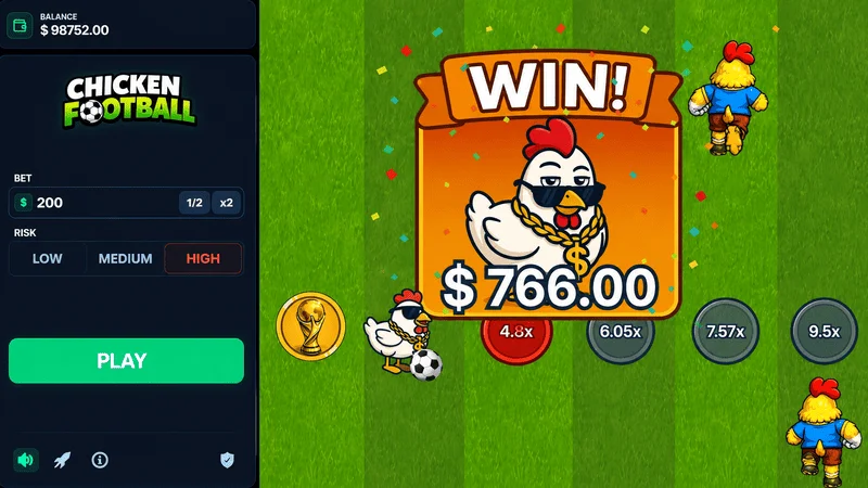 Chicken Football - big win after cash out